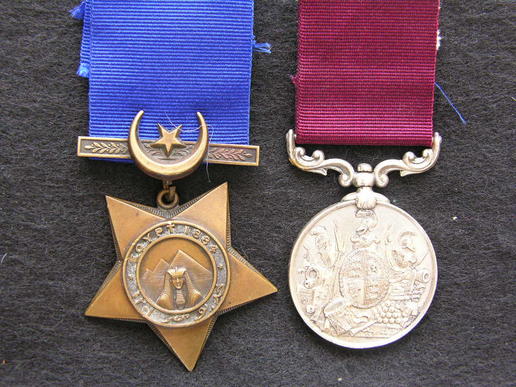 Medal pair Long Service and Good Conduct and Khedive's Star