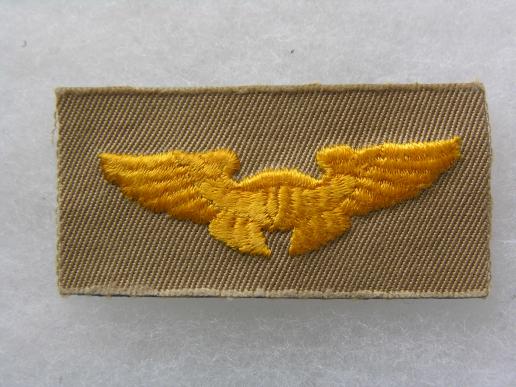 WWII Instructor Pilot Embroidered Cloth Summer Tan Issue