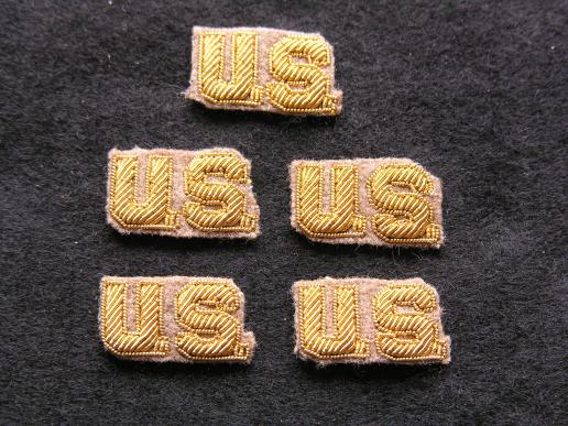 WWII U.S. Officers Bullion Letter Insignia
