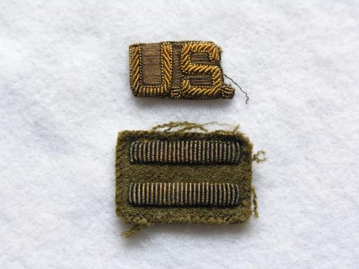 WWII U.S. Officers Collar Insignia and Overseas Bars