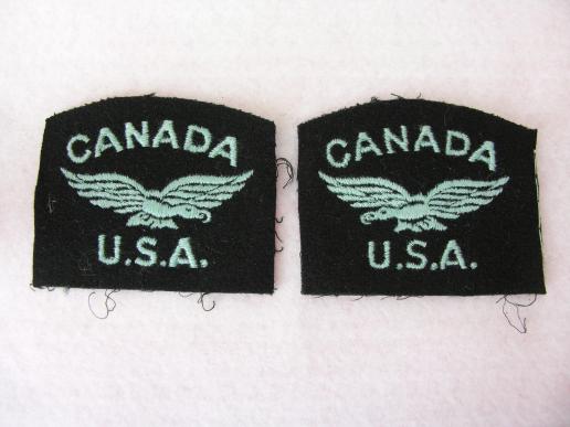 WWII RCAF Canada or USA Volunteer Shoulder Titles