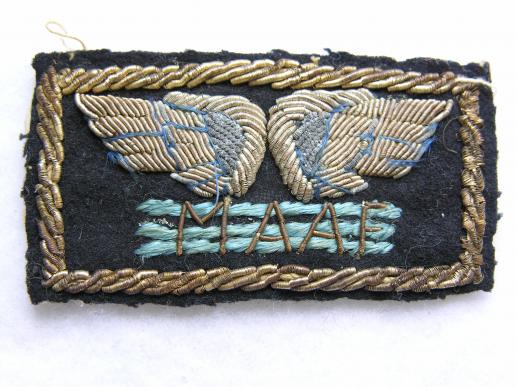 WWII Officer's Mediterranean Air Force Patch in Bullion