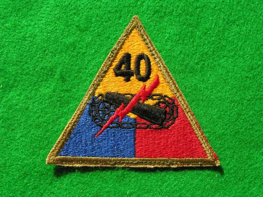 U.S. Army 40th Armored Tank Battalion Patch