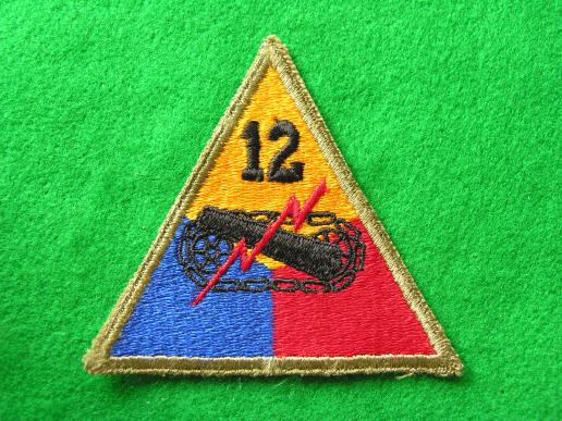 U.S. Army 12th Armored Tank Battalion Patch