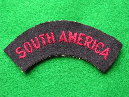 WWII Royal Navy South America Shoulder Title