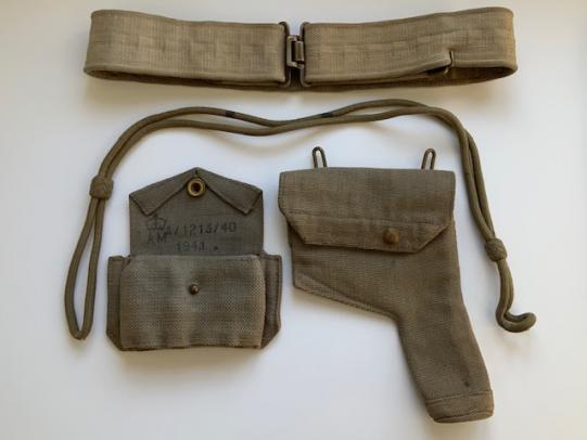 WWII Royal Air Force Aircrew - Holster - Ammo - Belt Set