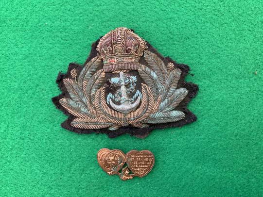 Royal Navy Officer’s Cap Badge and Sweetheart Badge