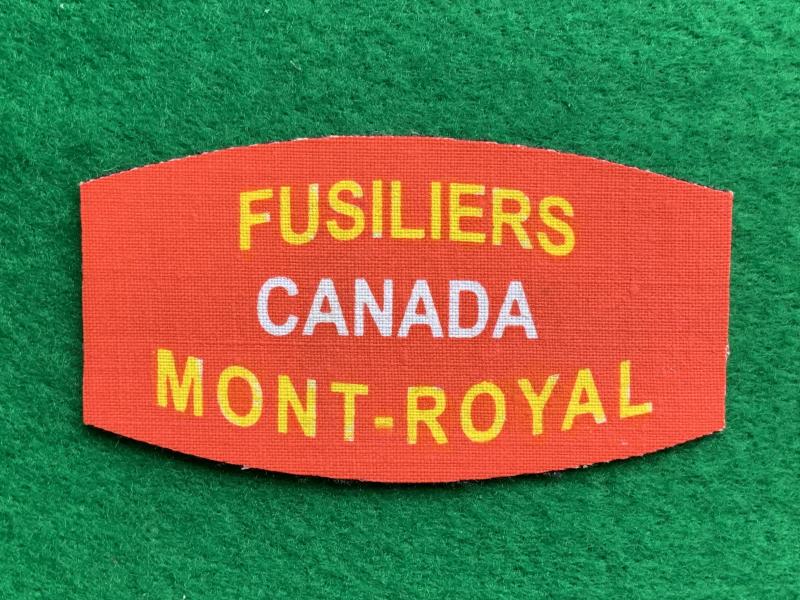 Canada Fusiliers Mont Royal Shoulder Title - Post War