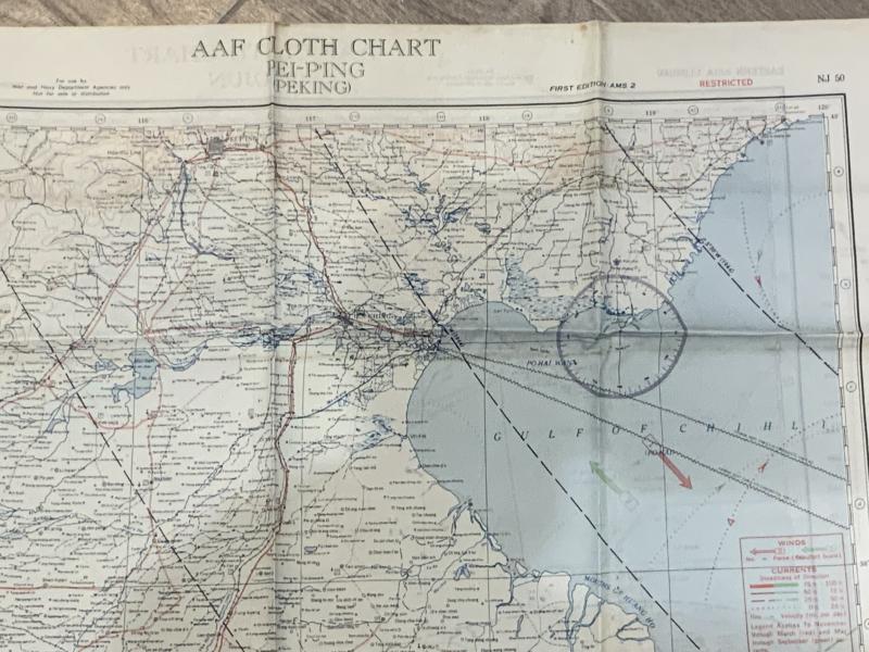 WWII US Army Air Force Chart Pei-p’ing Pekin China