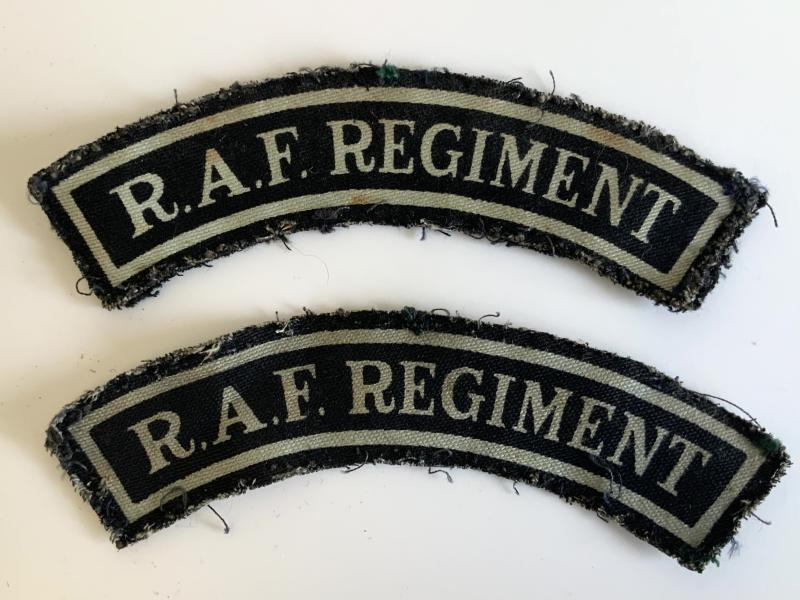 WWII RAF Regiment Shoulder Titles - Printed