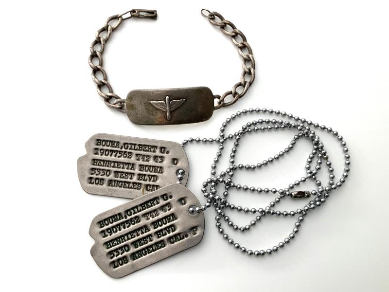 WWII US Army Air Force Dog Tag and Bracelet