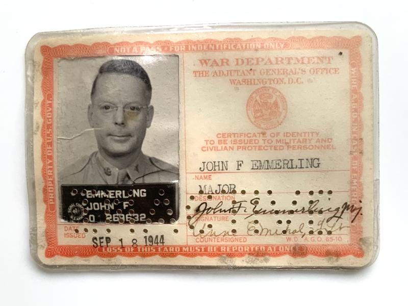 WWII American War department Army Air Corps I.D.