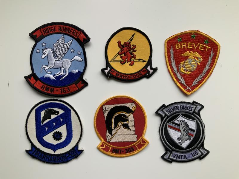 Group of US Marine Corps Patches