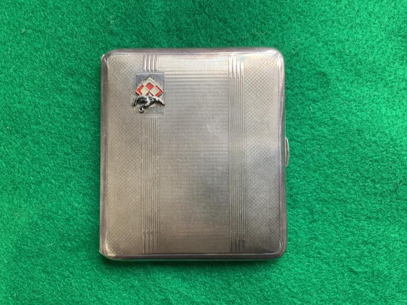 WWII 1940 Dated Cigarette Case with Polish Pilot Insignia