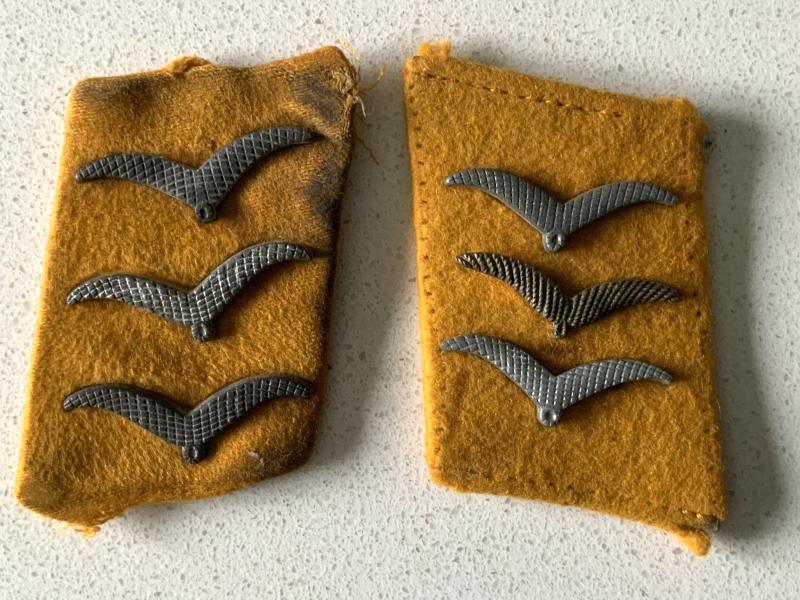WWII Pair of German Fallschirm Collar rank Insignia